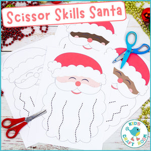 Christmas Scissor Skills - Santa's Beard Cutting Worksheets – Kids